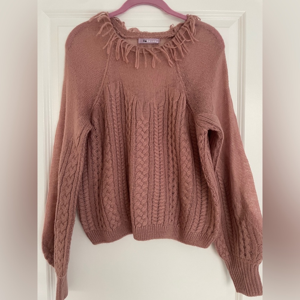 La Lavon designer Mauve Pink Knit Sweater- limited edition